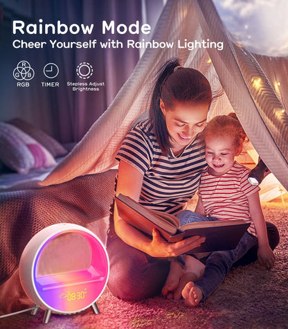 AuraGlow™ Multi-functional Smart Lamp Bluetooth Speaker Smart Alarm Clock Night Light WiFi Wake Up Light (phone app available)