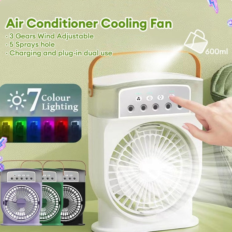 AuraGlow™ Portable USB Air Conditioner a/c Cooling Fan with humidifier 20oz Water Tank Capacity