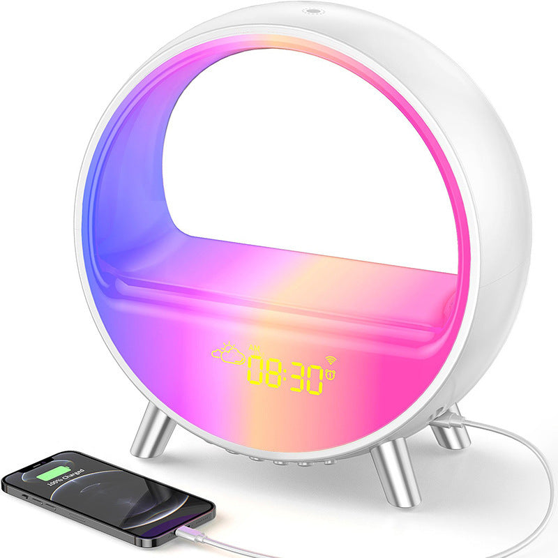 AuraGlow™ Multi-functional Smart Lamp Bluetooth Speaker Smart Alarm Clock Night Light WiFi Wake Up Light (phone app available)