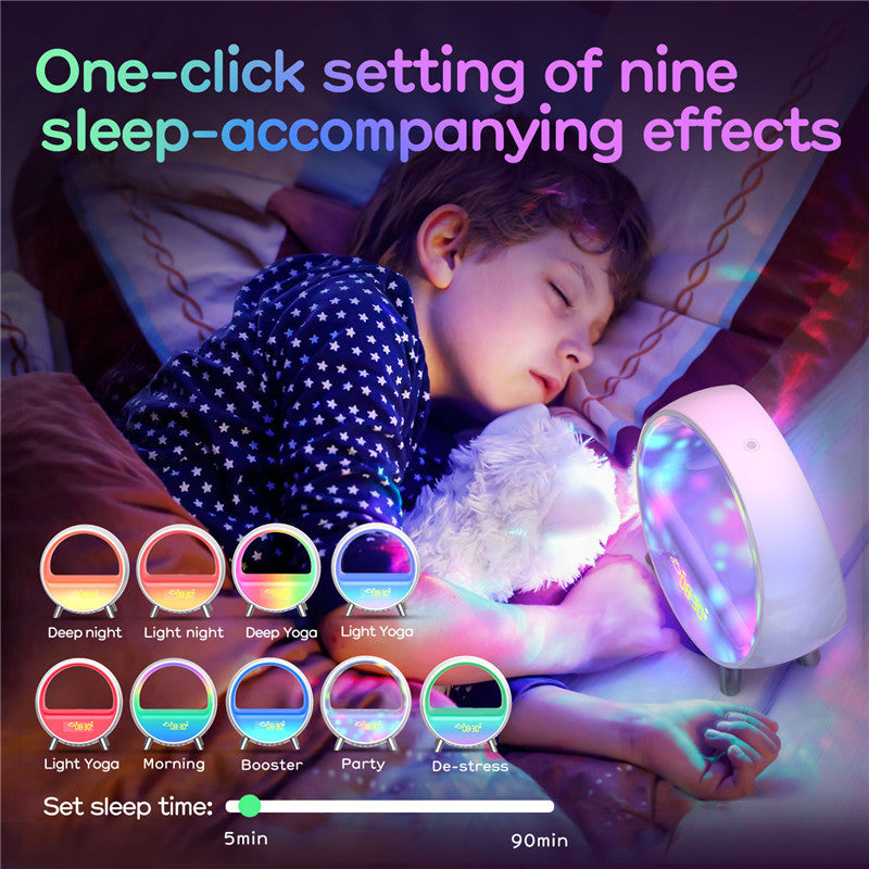 AuraGlow™ Multi-functional Smart Lamp Bluetooth Speaker Smart Alarm Clock Night Light WiFi Wake Up Light (phone app available)