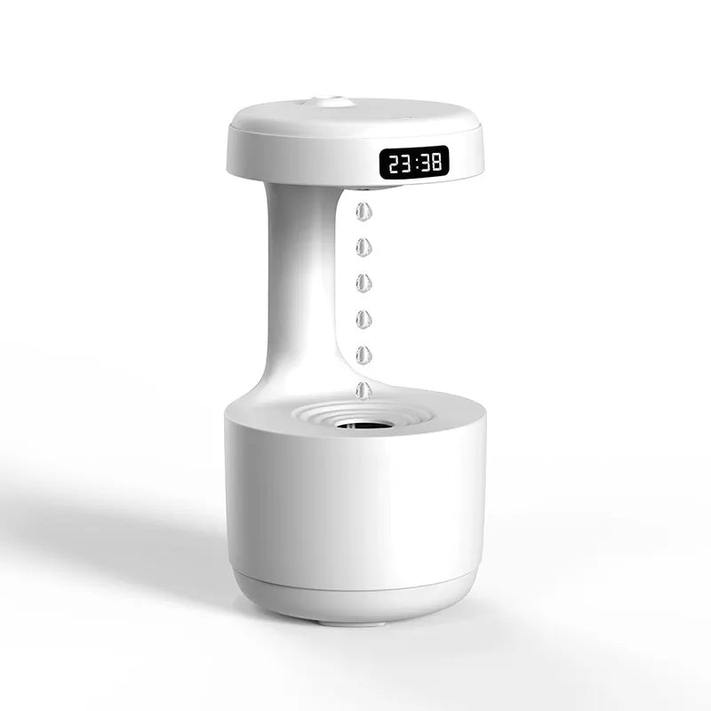 AuraGlow™ Intelligent Anti-Gravity Humidifier with nightlight and LED-display clock